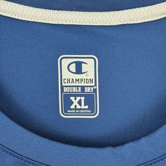 Mens Champion Double Dry Size XL Athletic Navy Blue Shirt Long Sleeves - Picture 7 of 16